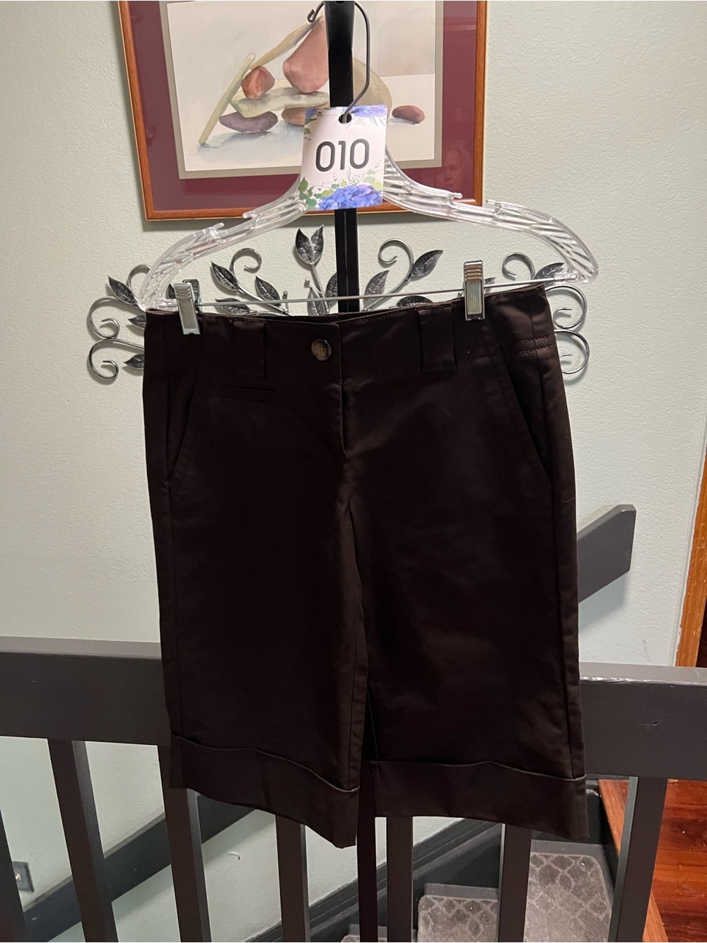Ann Taylor Chocolate Brown High-Rise Dress Shorts Size 0 #DS010